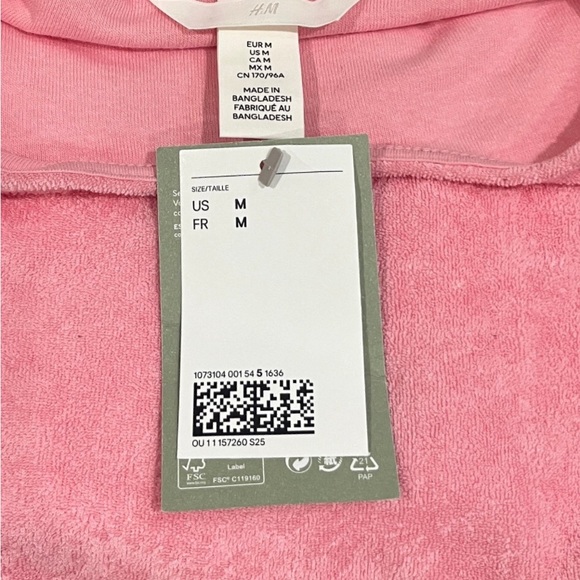 NWT H&M Terry Short A-Line Dress Pink Sz M - Picture 3 of 3